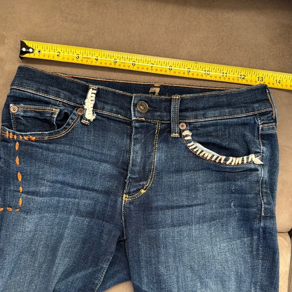Upcycled Embroidered Denim Shorts • Size 26